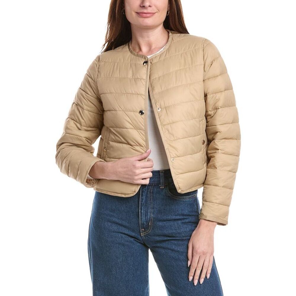 Michael Kors Womens Short Puffer Jacket, Brown